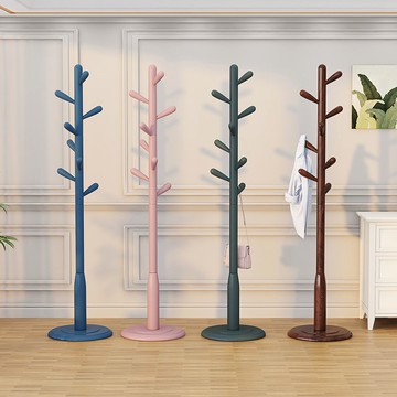 公司貨 免運 衣架 實木衣帽架 晾衣架 簡約現代實木衣帽架網紅同款落地彩色衣架適合客廳、臥室、衣帽間工廠現貨直銷 可開立發票 售後保障 全館八折 5k828
