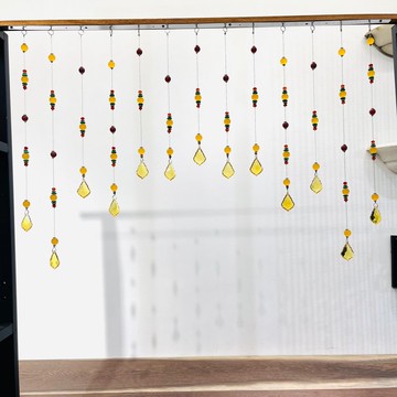 潔西卡水晶 天然水晶珠簾 綠松石 黃玉 經典銅件 佛教七寶藏文