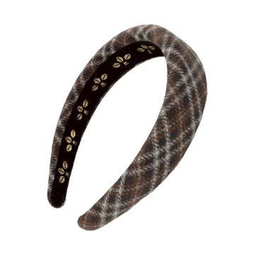 L. ERICKSON 經典毛呢格厚髪箍〈棕色 / 橘色〉