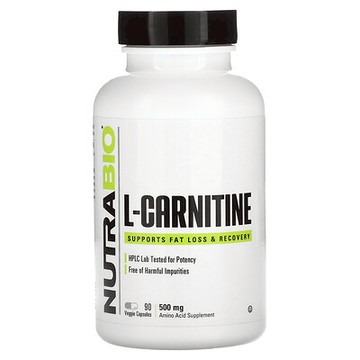 NutraBio, L-肉堿，500 毫克，90 粒素食膠囊