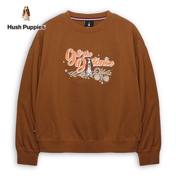 Hush Puppies T恤 女裝造型英文刺繡狗長袖T恤