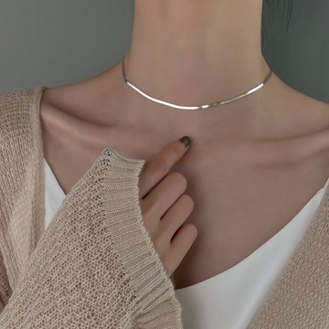 925純銀蛇骨項鏈女夏年新款潮簡約ins冷淡風輕奢小眾鎖骨頸鏈