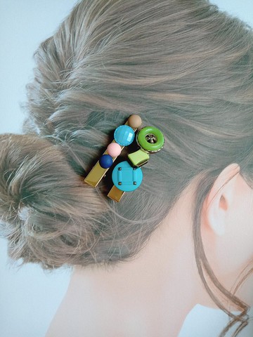 wow Button Handmade-2入糖果派對鈕扣 壓夾 髮夾 髮飾