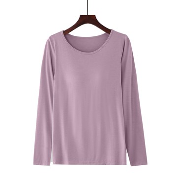 莫代爾柔軟涼感長袖Bra T-紫色