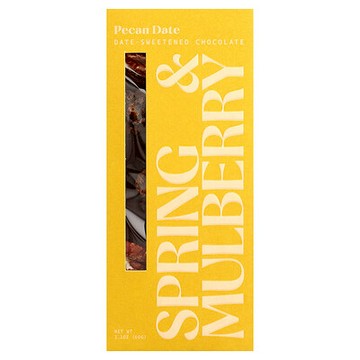 Spring & Mulberry, Date-Sweetened Chocolate, Pecan Date, 2.1 oz (60 g)