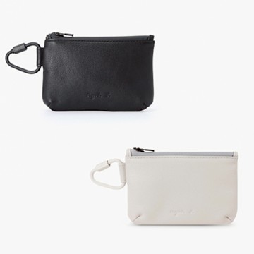 agnes b.Voyage logo 登山鉤皮革拉鍊零錢包(多款)