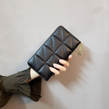 Bag House👜 菱格紋女士錢包女長款多功能皮夾2023新款時尚卡包手拿包錢夾拉鏈