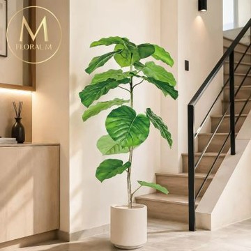 【Floral M】頂級擬真心葉榕160cm大型仿真植栽(贈花盆)(仿真樹/免澆水/室內佈置/居家裝飾/招財擺設)