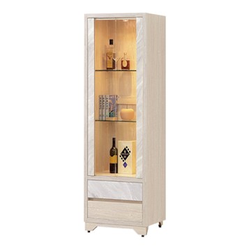 文創集 高利雙色2尺二門二抽展示櫃(內置LED氛圍燈)-60x40x189cm免組