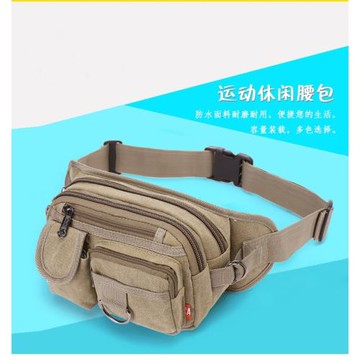 腰包男女多功能大容量實用耐磨防水帆布休閑戶外收錢包收銀生意包