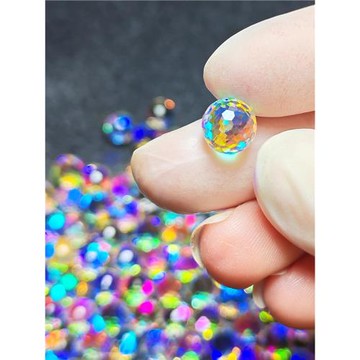 月光寶石平替水晶手串珠太陽捕手合色棱鏡DIY配件彩虹珠生日禮物