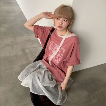 ATTENTION-春夏秋冬!花朵印花大TEE