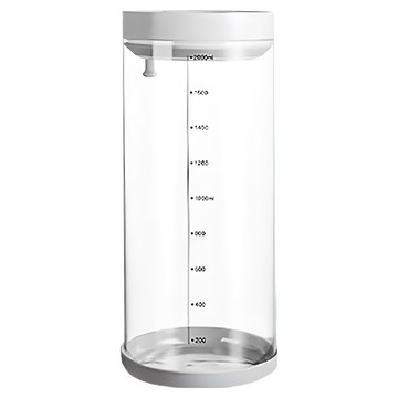 一鍵按壓玻璃密封罐 矽膠圈蓋設計 滴水不漏 輕薄堅固 高透光 寬口徑清洗容易  2L  1個