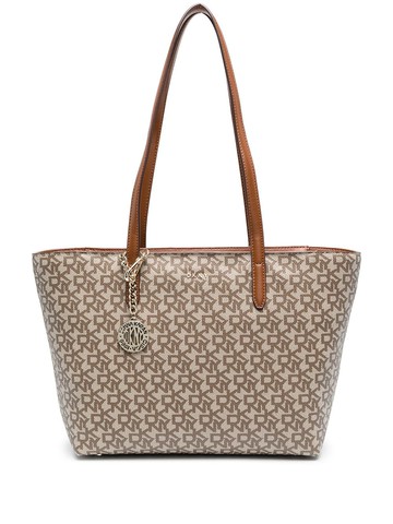 DKNY - large Bryant logo-print tote bag - women - Leather/PVC - One Size - Neutrals