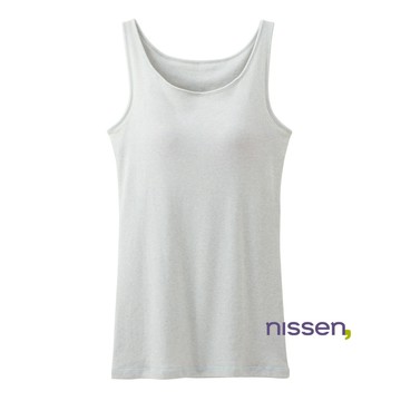 Nissen 有機棉草染長版背心 無鬆緊設計