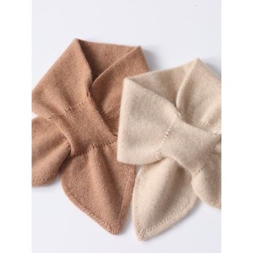 秋冬兒童山羊絨小孩圍脖女童蝴蝶結圍巾男童百搭針織保暖交叉脖套