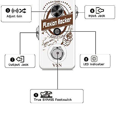 VSN Distortion Pedal Plexion エフェクトペダル for Guitar Bass Distortion Pedal with Bright Normal Modes True Bypass LEF-324