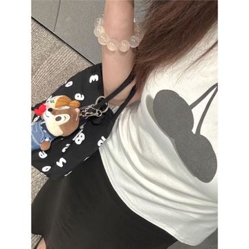 數字帆布包手鈴飯盒包水桶包遛彎通勤小托特包百搭時尚手提斜挎包