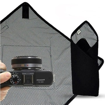 Dustgo PCMAMA魔術方塊百折布(30cm*30cm,千鳥格MCD46,具防刮防震抗刮抗震) 適保護鏡頭相機身迷你三腳架筆記型電腦平板機頂閃光燈手機MP3 MP4 亦可作為清潔布包覆布包裹布內膽布折疊布拭擦布