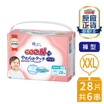 大王GOO.N紙尿布境內版柔觸肌_褲型XXL(28片x6串)/箱