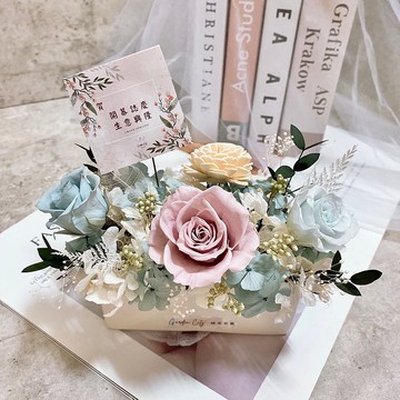 莫蘭迪永生花乾燥花盆栽 手作桌面擺飾設計