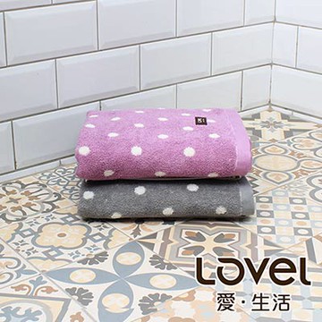 Lovel 專利咖啡紗除臭抗UV圓點浴巾2件組