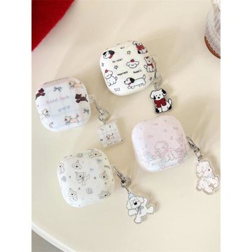 ins日系可愛小動物狗狗適用三星Galaxy buds2無線藍牙耳機殼創意buds2Pro防摔保護殼buds live軟膠盒萌budsFE