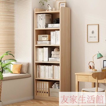 附發票 免稅 實木書架置物架落地家用客廳收納架松木小櫃子儲物櫃窄櫃兒童書櫃 YJ/al210 快速出貨 公司貨