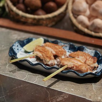 高檔手繪陶瓷盤子復古燒鳥盤烤串盤橢圓壽司盤刺身盤日本料理餐具