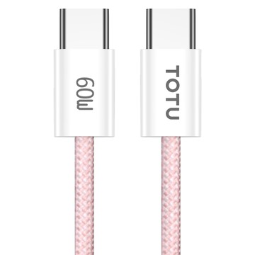 TOTU 拓途 CB-10系列 雙Type-C PD充電線 傳輸線 60W 6A 編織線  1.2m  粉色  1條