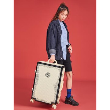 【玩秀】手繪行李箱女旅行箱登機箱輕便小型20寸少女密碼箱子