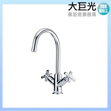 【大巨光】日本陶瓷心雙十字把手無鉛臉盆單孔水龍頭(小C型)(AB-TD-15)