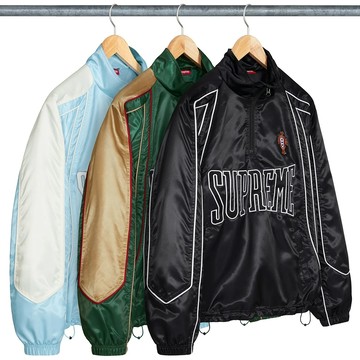 SS25 Week16 Satin Piping Pullover 緞面滾邊外套 黑 綠 外套 半拉鍊 上衣 長袖