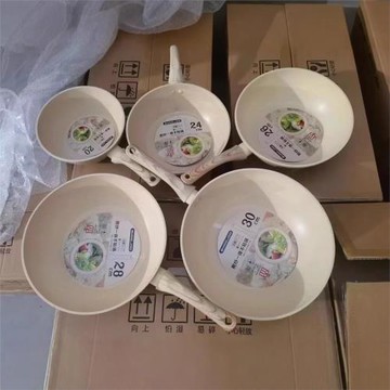 EMOOJOO東南亞炒鍋家用麥飯石不粘平底鍋不沾燃電磁爐氣灶適用
