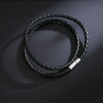 雙層時尚復古手鍊街頭男士pu皮繩情侶編織個性手環【聚物優品】