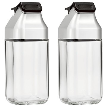 SINOGLASS 一鍵式調味瓶套裝  黑色調味瓶 80ml  2個