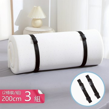 【荷生活】牢固耐用不鬆脫收納綁帶 可調節長度強韌不斷卡扣式綑綁帶-200cm兩條裝-3入