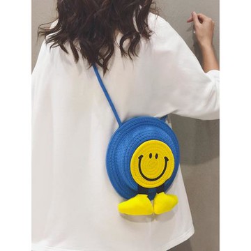 夏天可愛小清新草編包女包包2025新款休閑小眾編織手機小包斜挎包