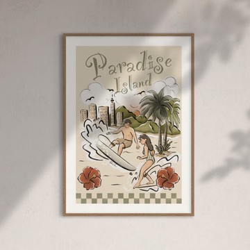 Paradise Island 印刷畫作 牆壁裝飾