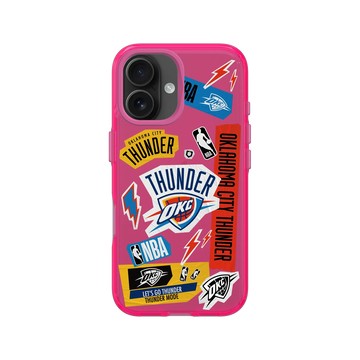 iPhone 16 Clear 粉漾桃 - NBA - 拼貼系列-奧克拉荷馬市雷霆 Oklahoma City Thunder - Collage