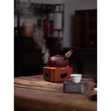 【宗圣茶爐】四方小電絲煮茶爐 粗陶手拉砂銚 茶室茶空間茶桌煮茶