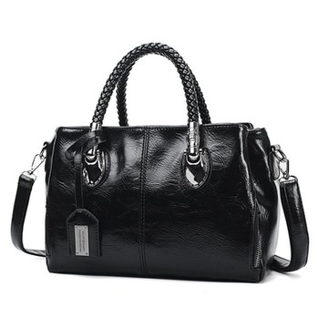 伊卡柔Ikary 歐美復古氣質手提單肩波士頓包-黑色(SHAOSHUAI2037)