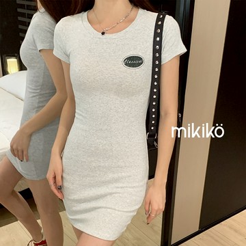 11.11｜惜物價｜399降150｜短袖T恤裙 貼身T恤【D20230】短袖t恤 連衣裙女 休閒洋裝 長版上衣 包臀連衣