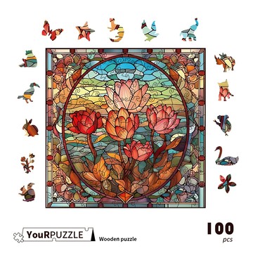 YouRPuzzle拼圖 台灣現貨 湖畔之韻 檢驗合格 不規則木製拼圖 精美設計外盒 AI繪製