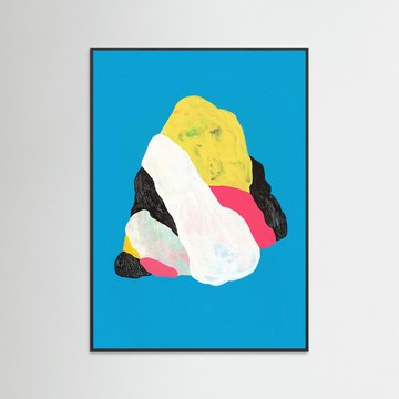 藝術掛畫｜Erdy | 思考的形狀 - 柚木色鋁框