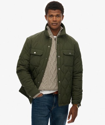 Superdry Men's Surplus Liner Overshirt Green Size: L