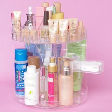 高質感360度化妝品收納架透明壓克力