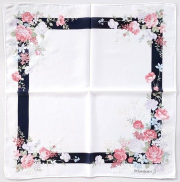 Yves Saint Laurent 復古手帕 角落花束 18.5 x 18.5 英吋