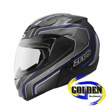 ZEUS 3100 YY5 消光黑/藍 可掀式安全帽 可樂帽 汽水帽 (內藏墨鏡)