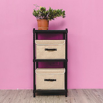 dayneeds 沖孔 45x45x90cm三層收納架(烤漆黑) 層架/置物架/儲藏架